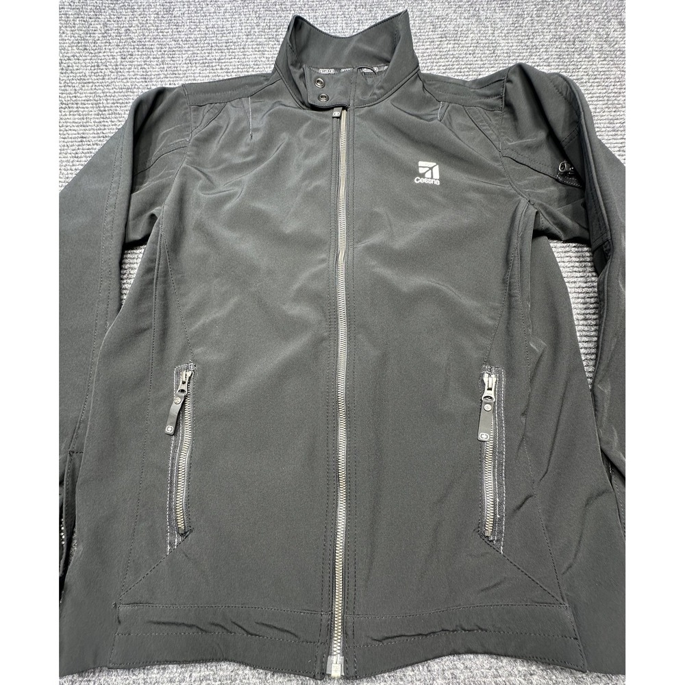 Ogio Jacket‎ Mens Small Black Softshell Cessna Logo Full Zip Stretch Outdoor